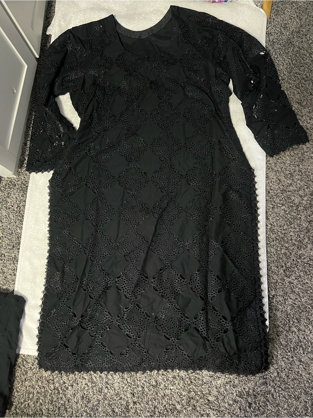 Black Lace  - Elegant  embroidered Women's Dress
